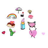 Maxbell 13 Pieces Embroidered Sew Iron on Applique Patch Rainbow Heart Lipstick Patches