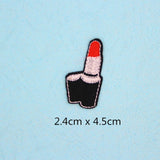 Maxbell 13 Pieces Embroidered Sew Iron on Applique Patch Rainbow Heart Lipstick Patches