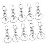 Maxbell 10 Pieces Silver Lobster Claw Clasp Keychain Key Ring Jewelry Findings