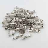 50 Pieces Silver Color Metal French Barrettes Clips Spring Hair Pins Blank for Hair Bow DIY Headwear Findings