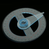 Maxbell All Circular 10 cm Plastic 360 Degree Protractor Pointer Ruler Angular Viewer Swing Arm School Office Supplies