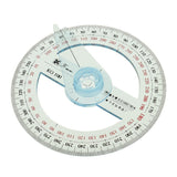 Maxbell All Circular 10 cm Plastic 360 Degree Protractor Pointer Ruler Angular Viewer Swing Arm School Office Supplies