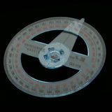 Maxbell All Circular 10 cm Plastic 360 Degree Protractor Pointer Ruler Angular Viewer Swing Arm School Office Supplies