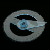 Maxbell All Circular 10 cm Plastic 360 Degree Protractor Pointer Ruler Angular Viewer Swing Arm School Office Supplies