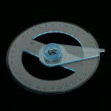 Maxbell All Circular 10 cm Plastic 360 Degree Protractor Pointer Ruler Angular Viewer Swing Arm School Office Supplies