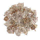 Maxbell 50 Pieces New Hollow Decorative Wooden Birdcase Unfinished Wood Art Craft Embellishments