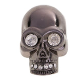 Maxbell 1 Piece Metal Rhinestone Skull Shape Buckle Clips for Bag Decoration 31x49mm