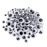 Maxbell 308 Pieces Self Adhesive Sticky Wiggly Wiggle Googly Eyes Assorted Size Embellishments for Art Crafts Black and White