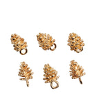 10 Pieces Gold Pine Cone Charms Pendant Hair Jewelry for Hair Clip Pin Slide DIY Accessories