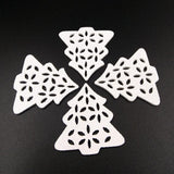 50 Piecess Hollow Wooden Christmas Tree Flatback Embellishments for Scrapbooking