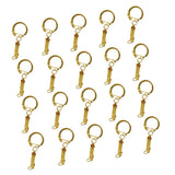 20 Pieces Key Chain Keyring Keyfob DIY Craft Gift Findings 63mm Gold