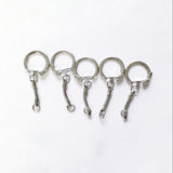 20 Pieces Key Chain Keyring Keyfob DIY Craft Gift Findings 60mm Silver