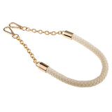 Metal PU Leather Braided Bag Strap Handle Bag Chain Replacement 60cm Beige