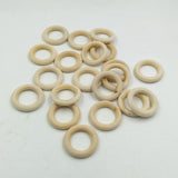 Maxbell 30Pcs Natural Wood Rings Unfinished Wooden Rings DIY Maple Teething Ring Craft
