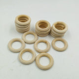 Maxbell 30Pcs Natural Wood Rings Unfinished Wooden Rings DIY Maple Teething Ring Craft