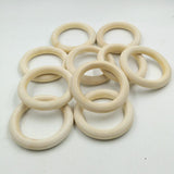Maxbell 30Pcs Natural Wood Rings Unfinished Wooden Rings DIY Maple Teething Ring Craft