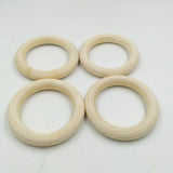 Maxbell 30Pcs Natural Wood Rings Unfinished Wooden Rings DIY Maple Teething Ring Craft