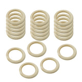 Maxbell 30Pcs Natural Wood Rings Unfinished Wooden Rings DIY Maple Teething Ring Craft