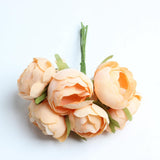 6 Pieces/Set Real Touch Silk Artificial Rose Flower DIY Decor Champagne