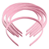 10pcs Women Girls Satin Plain Headband Alice Ban Hair Band DIY Pink