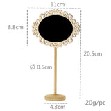 10 Pieces Hollowed-out Wood Lace Oval Blackboard Table Chalkboard for Tabletop Decoration 20 x11cm