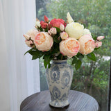 Maxbell 10 Pieces Artificial Rose Flower Head DIY Wedding Decorations light pink