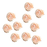 Maxbell 10 Pieces Artificial Rose Flower Head DIY Wedding Decorations Pink Champagne
