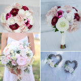 Maxbell 10 Pieces Artificial Rose Flower Head DIY Wedding Decorations Pink Champagne