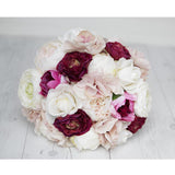 Maxbell 10 Pieces Artificial Rose Flower Head DIY Wedding Decorations light blue