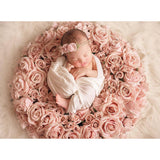 Maxbell 10 Pieces Artificial Rose Flower Head DIY Wedding Decorations light blue