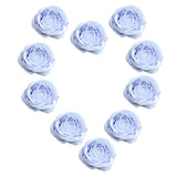 Maxbell 10 Pieces Artificial Rose Flower Head DIY Wedding Decorations light blue