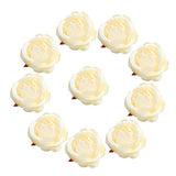 Maxbell 10 Pieces Artificial Rose Flower Head DIY Wedding Decorations champagne