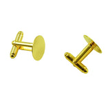 Maxbell 10 Pieces Cufflink Findings Cuff Link Blank Backs Plate Pad Base gold