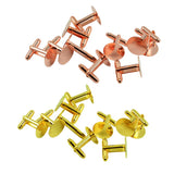 Maxbell 10 Pieces Cufflink Findings Cuff Link Blank Backs Plate Pad Base gold