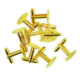 Maxbell 10 Pieces Cufflink Findings Cuff Link Blank Backs Plate Pad Base gold