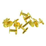 Maxbell 10 Pieces Cufflink Findings Cuff Link Blank Backs Plate Pad Base gold