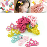Maxbell 30 Pcs Mixed Color Hair Clips Girls Princess Crown Sequins Head Accessories