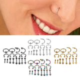 Maxbell 16/Pack Stainless Steel Ear Studs Labret Lip Rings Nose Tongue  Gun-Black