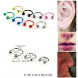 Maxbell 16/Pack Stainless Steel Ear Studs Labret Lip Rings Nose Tongue  Gun-Black