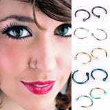 Maxbell 16/Pack Stainless Steel Ear Studs Labret Lip Rings Nose Tongue  Colored