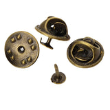 Maxbell 50 Pieces Tie Tacks Butterfly Pinch Back Pins Brooch Findings Antique brass