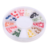 Maxbell 12Colors Nail Art Half Round Pear Bead Manicure Accessories for Scrapbooking