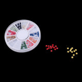Maxbell 12Colors Nail Art Half Round Pear Bead Manicure Accessories for Scrapbooking