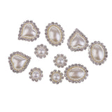 Maxbell 10 Pieces Mixed Diamante Crystal Rhinestone Buttons Embellishments Flatbacks Appliques (Love Heart / Round / Oval) for Decor Wedding Invitation Phone Case Craft Bag Shoes Hair Accessories - Aladdin Shoppers