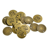 Maxbell 20 Pieces Alloy Round Made for You Charms Pendants for Jewelry Making 20mm