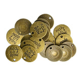 Maxbell 20 Pieces Alloy Round Made for You Charms Pendants for Jewelry Making 20mm