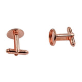 Max 10 Pieces DIY Cufflink Findings Cuff Link Blank Back Plate Pad Base rosegold