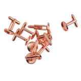 Max 10 Pieces DIY Cufflink Findings Cuff Link Blank Back Plate Pad Base rosegold
