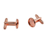 Max 10 Pieces DIY Cufflink Findings Cuff Link Blank Back Plate Pad Base rosegold