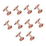 Max 10 Pieces DIY Cufflink Findings Cuff Link Blank Back Plate Pad Base rosegold